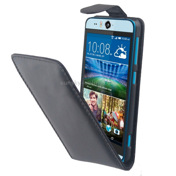 Vertical Flip Magnetic Button Leather Case for HTC Desire Eye / M910(Black)