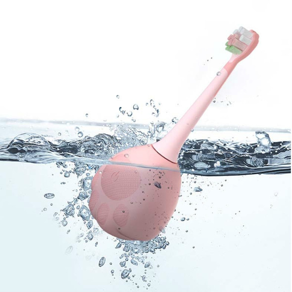 Children U-Shaped Electric Toothbrush Ultrasonic Vibration Dense Soft Toothbrush(Pink)