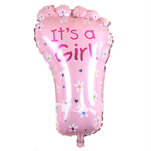 2 PCS Baby Birthday Decoration Background Layout Feet Helium Lift off Aluminum Foil Balloon, Size:46×79cm(Pink)