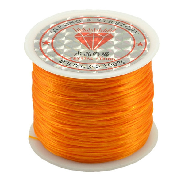 2 PCS 50m/bag 0.5mm Round Elastic Cord Beading Stretch Thread/String/Rope for Necklace Bracelet Jewelry Making(orange)