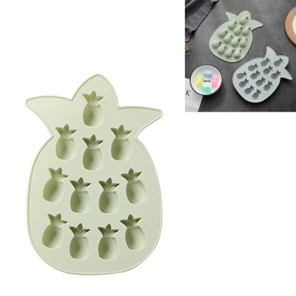 6 PCS Creative Fruit Silicone Pineapple Ice Tray DIY Baking Chocolate Jelly Mold Handmade Soap Mold(Green)