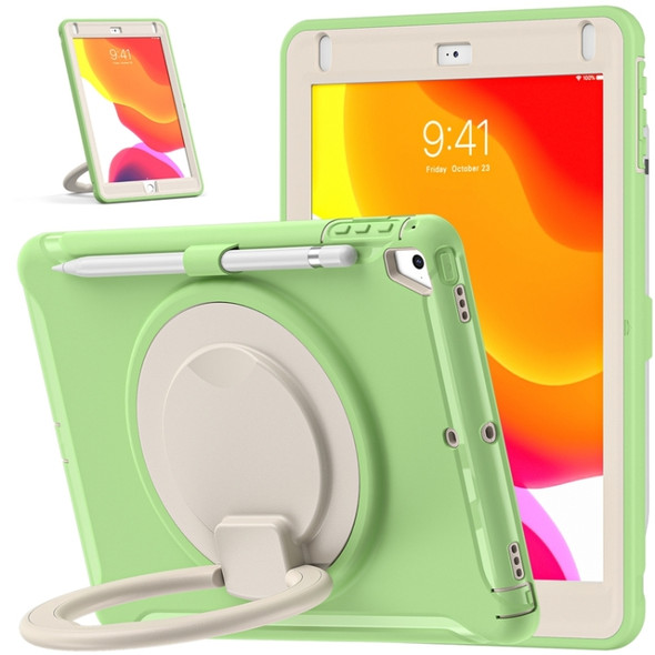 Shockproof  TPU + PC Protective Case with 360 Degree Rotation Foldable Handle Grip Holder & Pen Slot For iPad 9.7 2018 / 2017 / Air 2 / Pro 9.7(Matcha Green)