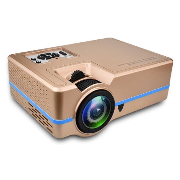 VS313 120ANSI Lumens HD1920*1080P LED+LCD Technology Smart Projector, Support AV / HDMI / TF Card / USB / VGA / TV(Gold)