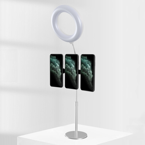 Live Broadcast Fill Light Selfie Light Magnetic Mobile Phone Holder Bracket, Style:Three Phones Version(Silver)