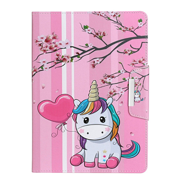 For iPad Pro 10.5 inch Painted Pattern Horizontal Flip Leather Case with Holder(Sakura Unicorn)