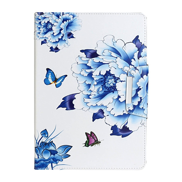 For iPad 5 Painted Pattern Horizontal Flip Leather Case with Holder(Blue and White Porcelain Butterfly)