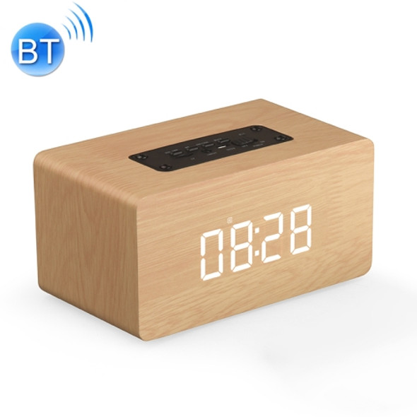 W5C Subwoofer Wooden Clock Bluetooth Speaker, Support TF Card & 3.5mm AUX(Yellow Wood)