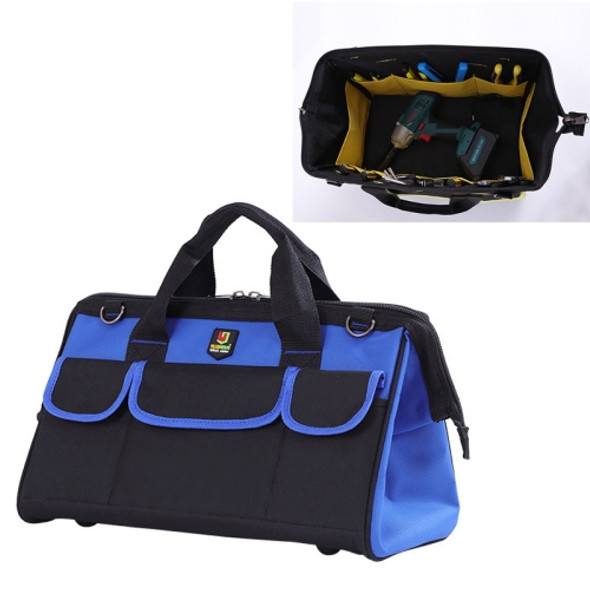 Multi-function Oxford Cloth Electrician Belt Pouch Maintenance Tools Handbag Shoulder Bag Convenient Hardware Tool Bag, Size : 14 inch(Blue)