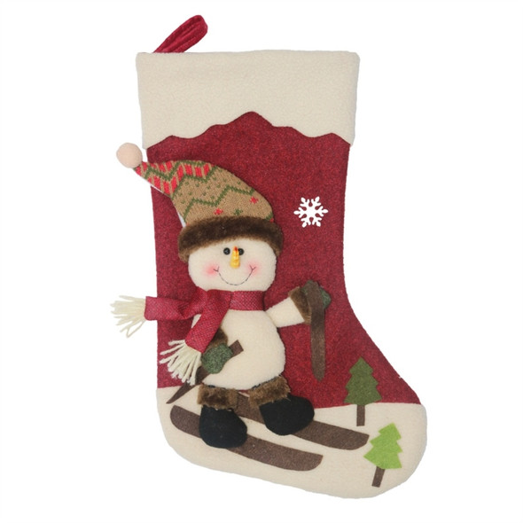 2 PCS CX20227 Snowman Pattern Christmas Sock Gift Bag Christmas Tree Pendant Decoration