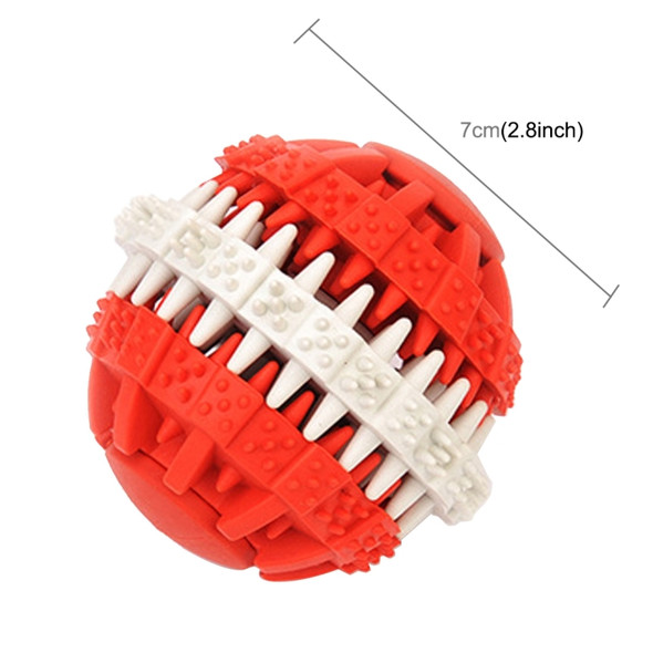 Dog Toy Balls for Pets Tooth Cleaning Chewing Toys Balls of Non-Toxic Soft Rubber , Large Size (Red)