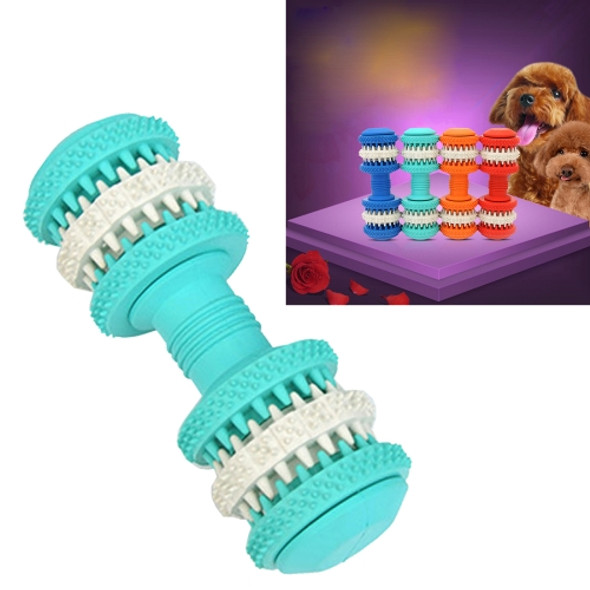 Dog Toy  for Pets Tooth Cleaning Chewing Dumbbells Shape Toys of Non-Toxic Soft Rubber , Large Size,Length:15cm (Baby Blue)