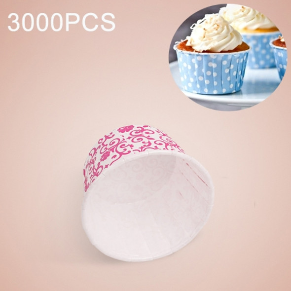3000 PCS Floral Pattern Round Lamination Cake Cup Muffin Cases Chocolate Cupcake Liner Baking Cup, Size: 5 x 3.8  x 3cm