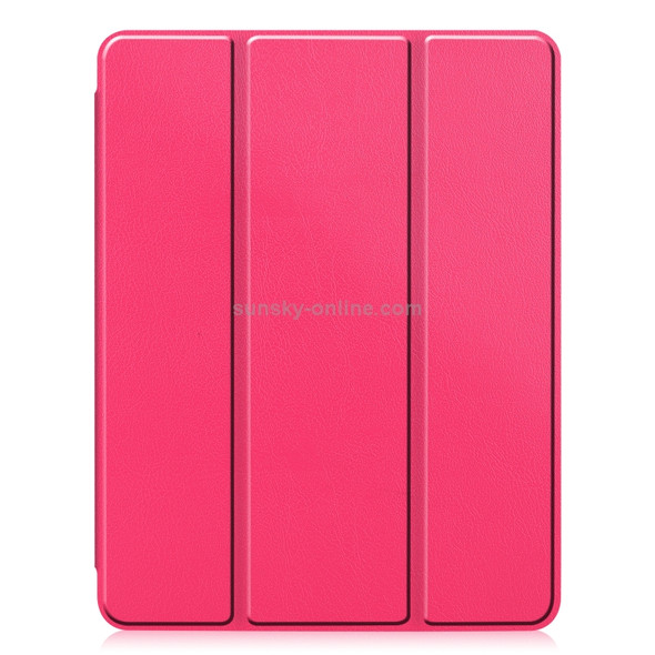 For iPad Pro 11 inch 2020 Custer Pattern TPU Smart Tablet Holster with Sleep Function & Tri-Fold Bracket & Pen Slot(Rose Red)