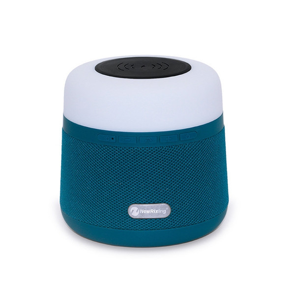 NewRixing NR-3500 Multi-function Atmosphere Light Wireless Charging Bluetooth Speaker with Hands-free Call Function, Support TF Card & USB & FM & AUX (Blue)