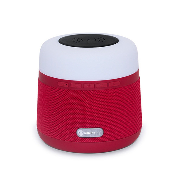 NewRixing NR-3500 Multi-function Atmosphere Light Wireless Charging Bluetooth Speaker with Hands-free Call Function, Support TF Card & USB & FM & AUX (Red)