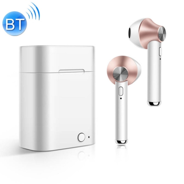 D012 TWS Bluetooth 5.0 Wireless Bluetooth Earphone with Charging Box, Support Voice Prompt & Power Display & HD Call(Gold)