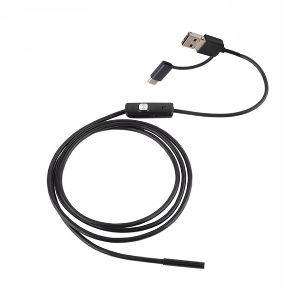 AN100 3 in 1 IP67 Waterproof USB-C / Type-C + Micro USB + USB HD Endoscope Hard Tube Inspection Camera for Parts of OTG Function Android Mobile Phone, with 6 LEDs, Lens Diameter:5.5mm(Length: 1m)
