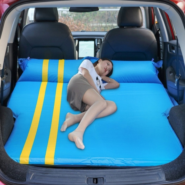 Universal Car Polyester Pongee Sleeping Mat Mattress Off-road SUV Trunk Travel Inflatable Mattress Air Bed, Size:195 x 130 x 109cm(Blue + Yellow)
