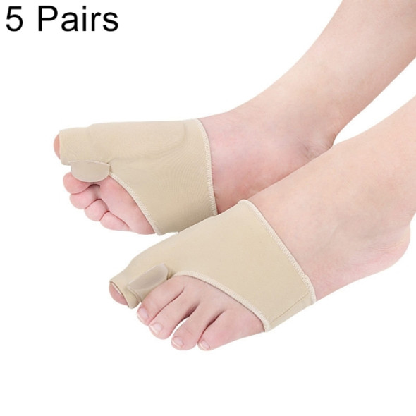 5 Pairs SEBS Hallux Valgus Correction Sleeve Feet Care Special Big Toe Bone Ring Foot Thumb Orthopedic Brace Relieve for Men / Women, Size: L (Flesh Color)