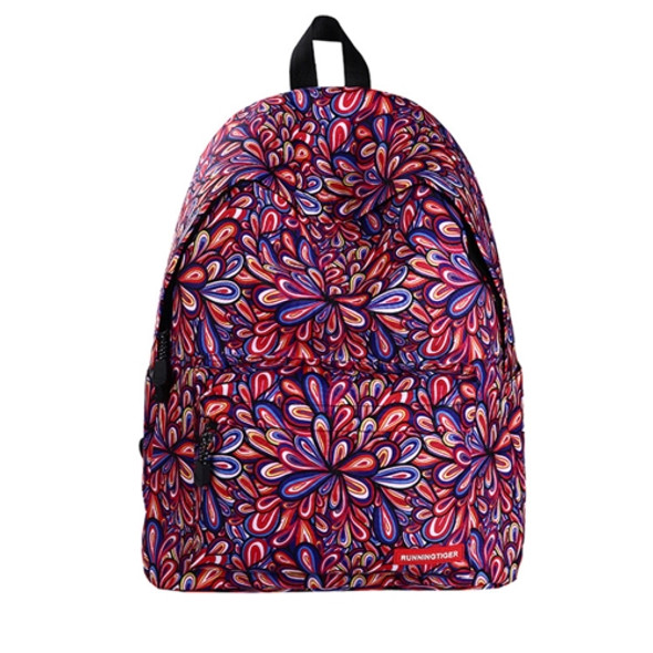 Colorful Flowers Pattern Print Travel Backpack School Shoulders Bag for Girls, Size: 40cm x 30cm x 17cm