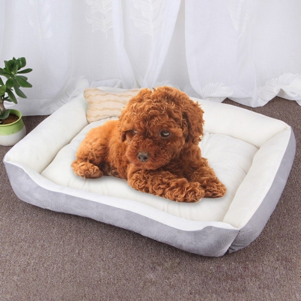 Dog Bone Pattern Big Soft Warm Kennel Pet Dog Cat Mat Blanket, Size: S, 60×45×15cm (Grey White)