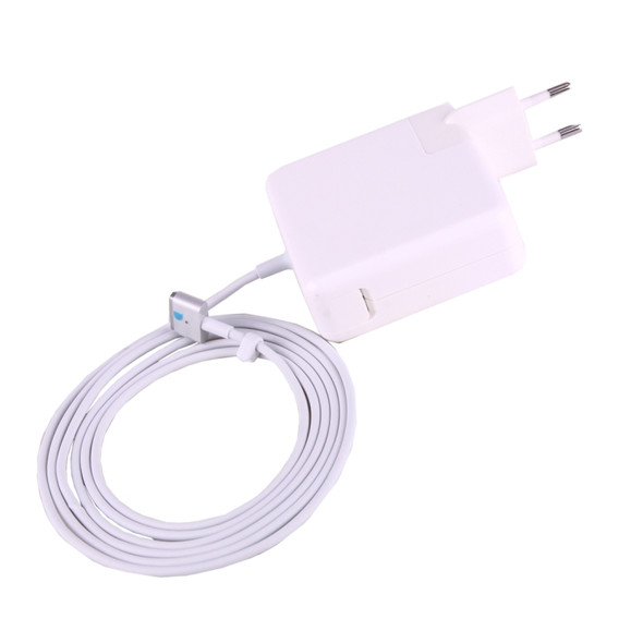 60W 16.5V 3.65A 5 Pin T Style MagSafe 2 Replacement AC Adaptor for Apple Macbook  A1425 / A1435 / A1502, Length: 1.8m(White)