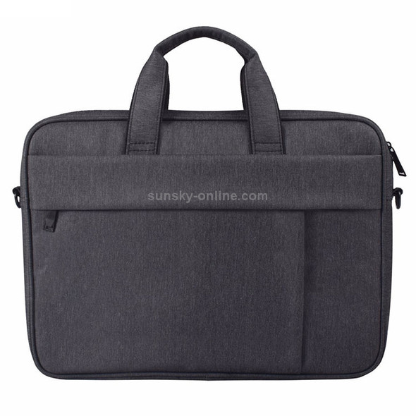 DJ03 Waterproof Anti-scratch Anti-theft One-shoulder Handbag for 14.1 inch Laptops, with Suitcase Belt(Black)