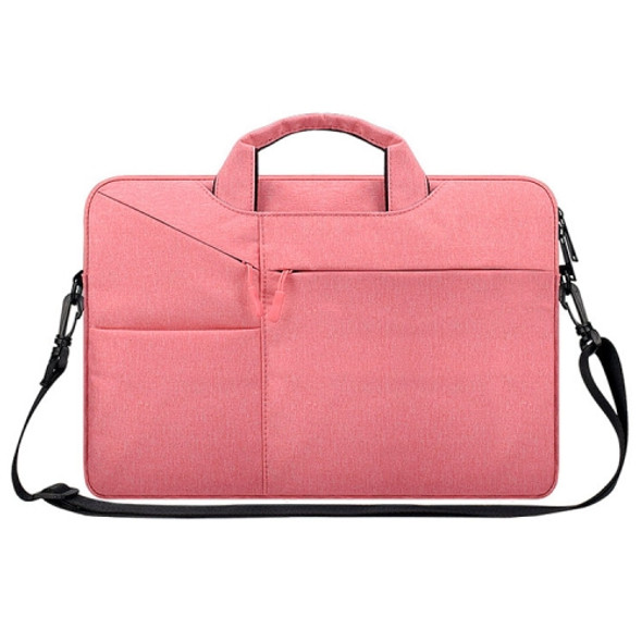 ST02S Waterproof Tear Resistance Hidden Portable Strap One-shoulder Handbag for 13.3 inch Laptops, with Suitcase Belt(Pink)