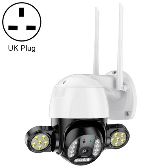 QX55 3.0 Million Pixels IP65 Waterproof 2.4G Wireless IP Camera, Support Motion Detection & Two-way Audio & Night Vision & TF Card, UK Plug