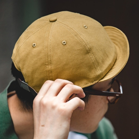 Solid Color Retro Casual Street Cowboy Peaked Cap Short Brim Hat (Khaki)