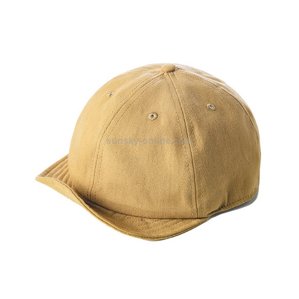 Solid Color Retro Casual Street Cowboy Peaked Cap Short Brim Hat (Khaki)