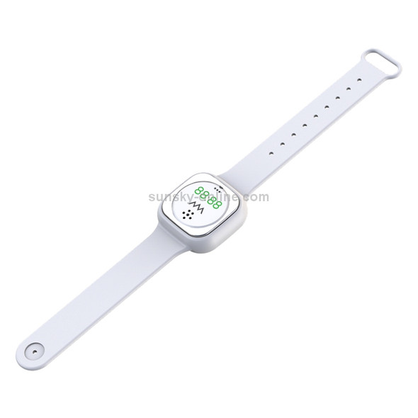 F9 Outdoor Silica Gel Mosquito Repellent Wristband with Clock(White)