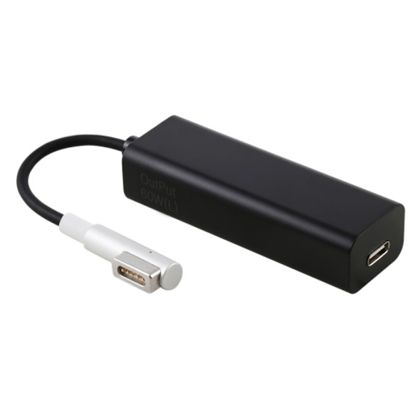 AnyWatt 60W USB-C / Type-C Female to 5 Pin MagSafe 1 Male L Head Series Charge Adapter Converter for MacBook (Black)