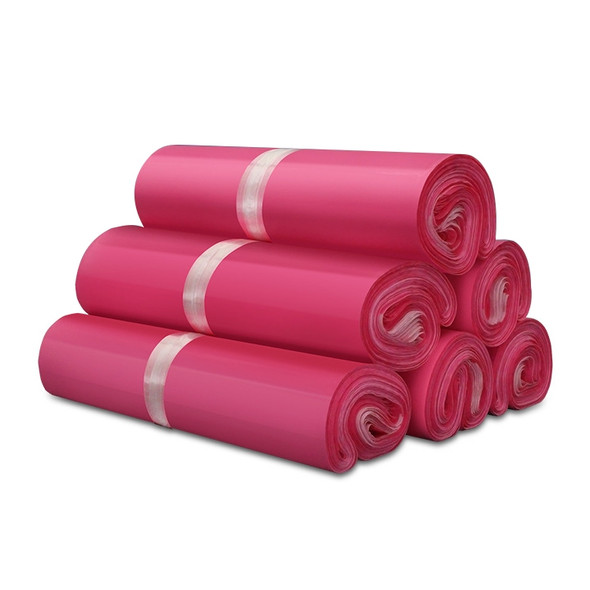 100 PCS / Roll Thick Express Bag Packaging Bag Waterproof Plastic Bag, Size: 55x65cm(Pink)