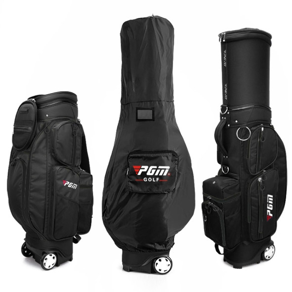 PGM Men Golf Bag Telescopic Golf Club Bag with Five-piece Plunger Holes & Waterproof Cover (Black)