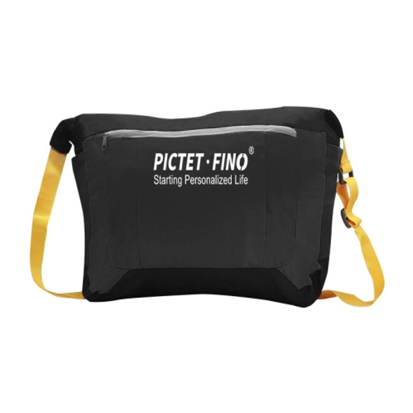 PICTET FINO RH61 210T Lattice Polyester Waterproof Ultra-thin Foldable Shoulder Bag Crossbody Bag, Capacity: 15L(Black)