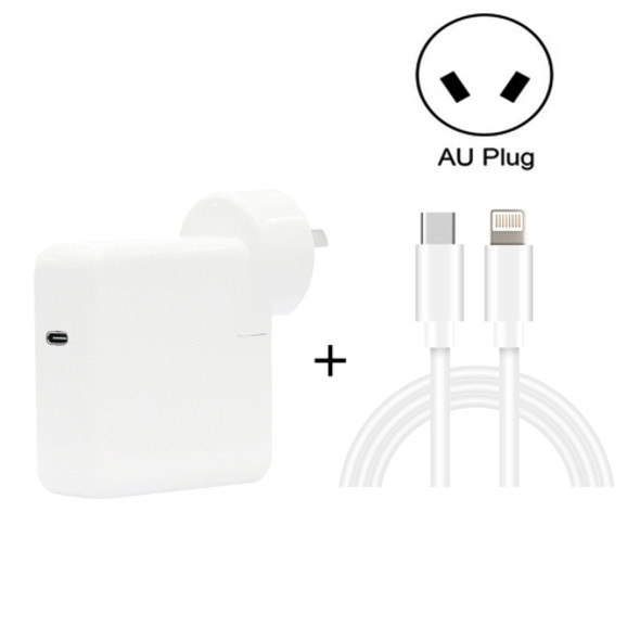 2 in 1 PD3.0 30W USB-C / Type-C Travel Charger with Detachable Foot + PD3.0 3A USB-C / Type-C to 8 Pin Fast Charge Data Cable Set, Cable Length: 1m, AU Plug