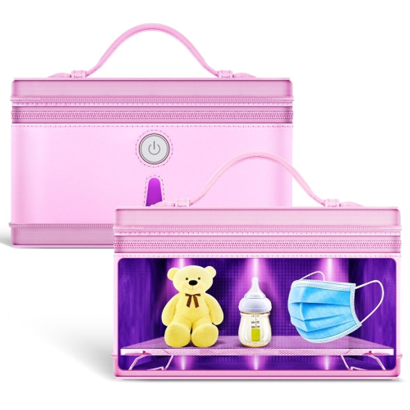 UVC Ultraviolet Sterilization Bag Portable Foldable Clothing Sterilization Box Bag, Size:Large 28x22x18cm(Pink)