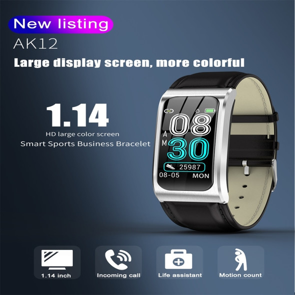 AK12 1.14 inch IPS Color Screen Smart Watch IP68 Waterproof,Silicone Watchband,Support Call Reminder /Heart Rate Monitoring/Blood Pressure Monitoring/Sleep Monitoring/Predict Menstrual Cycle Intelligently(Blue)