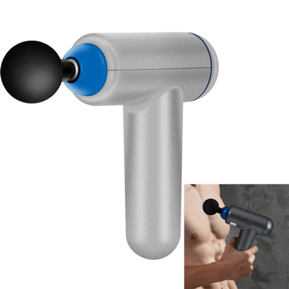 6 Gears Mini Fascia Gun Massage Gun Electric Fitness Massager, Specification: Key File, Without Bag (Silver)