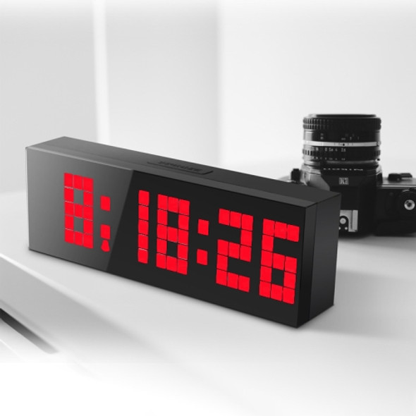 Digital Electronic Alarm Clock Creative LED Desk Clock US Plug, Style:6 Digits 7 Segments(Red Light)