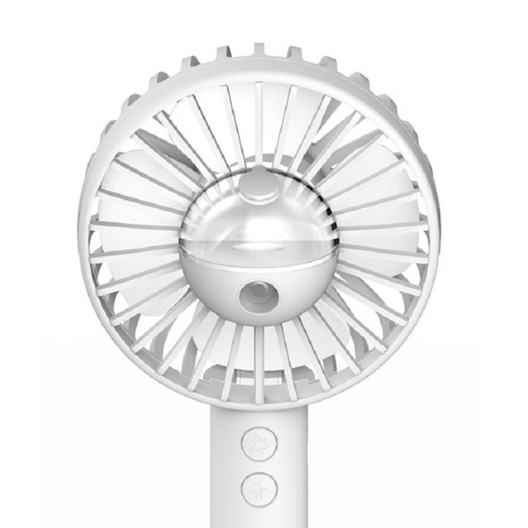 USB Charging Portable Handheld Spray Cooling Mute Fan Moisture Meter(White)