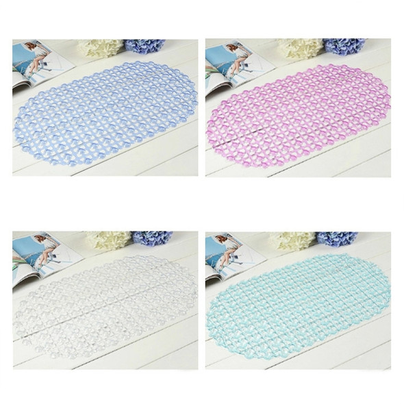 7 PCS Waterdrop Bathroom Mat with Suction Cup Massage Foot Mat Bathtub Anti-slip Mat(Transparent Blue)