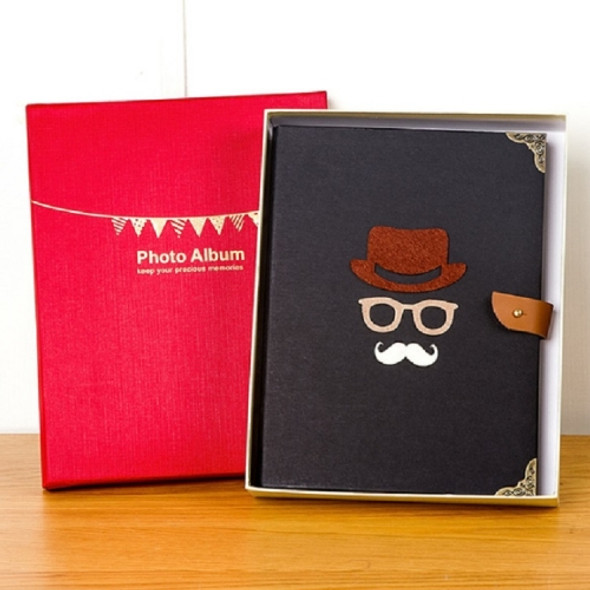 Hand-decorated Pasted Photo Album, Size:L(Moustache Mr)