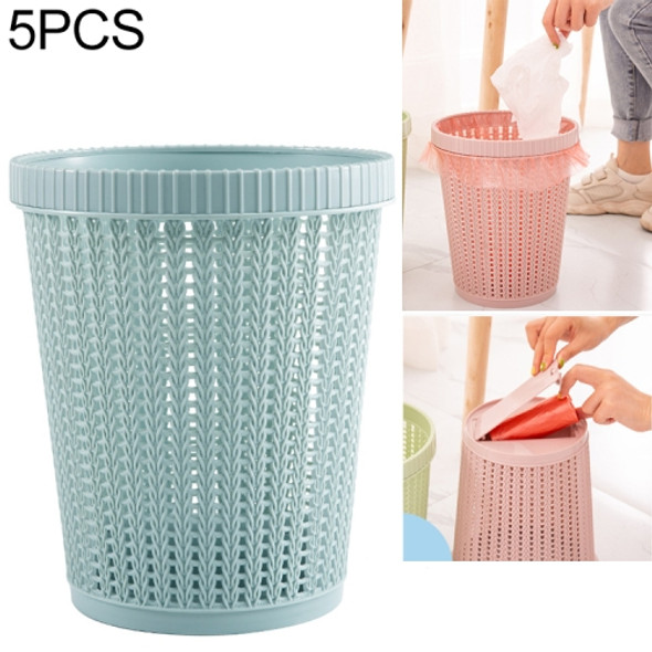 5 PCS Household Removable Plastic Trash Bin Built-in Trash Bag Box(Blue)