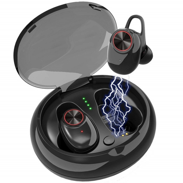 TWS Bluetooth 5.0 Wireless Bluetooth Earphones with Magnetic Charging Box(Black)
