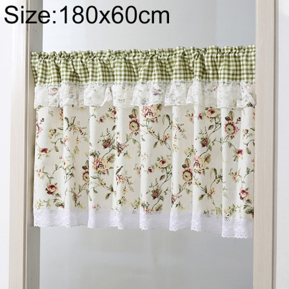 Modern Half Coffee Curtain Kitchen Dust-proof Curtain Door Curtains, Size:180cm x 60cm, Processing:Rod Pocket (Without Rod)(Green)