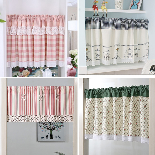 Modern Half Coffee Curtain Kitchen Dust-proof Curtain Door Curtains, Size:180cm x 60cm, Processing:Rod Pocket (Without Rod)(Green)