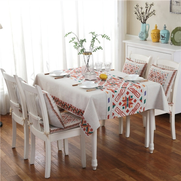 Retro Pattern Linen Table Cloth For Dinner Home Decor Dustproof Table Cover, Size:110x110cm(Nordic Style)