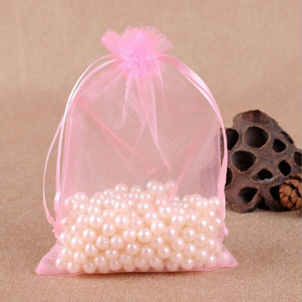 100 PCS Gift Bags Jewelry Organza Bag Wedding Birthday Party Drawable Pouches, Gift Bag Size:20x30cm(Light Pink)